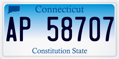 CT license plate AP58707