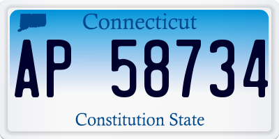 CT license plate AP58734