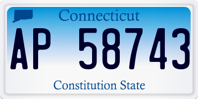 CT license plate AP58743