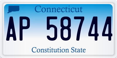 CT license plate AP58744