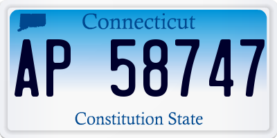CT license plate AP58747