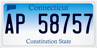 CT license plate AP58757