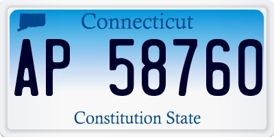 CT license plate AP58760