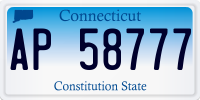 CT license plate AP58777