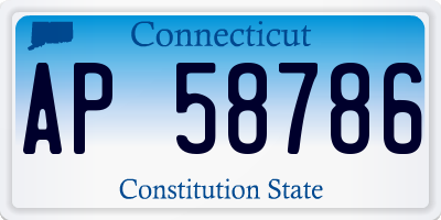 CT license plate AP58786