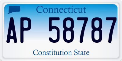 CT license plate AP58787