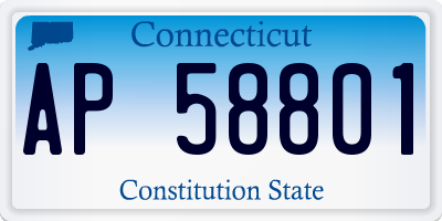 CT license plate AP58801