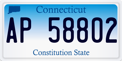 CT license plate AP58802