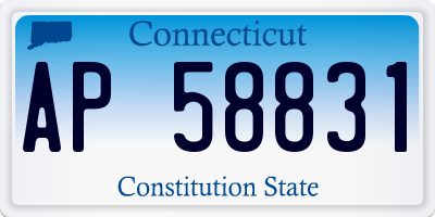 CT license plate AP58831