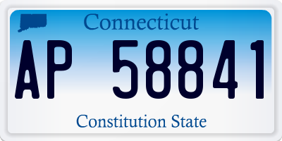 CT license plate AP58841