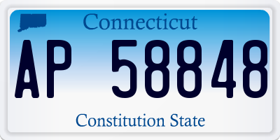 CT license plate AP58848