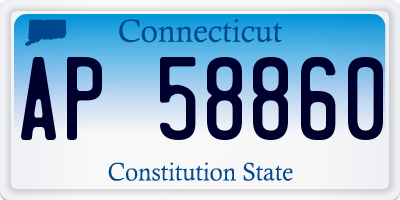 CT license plate AP58860