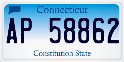 CT license plate AP58862