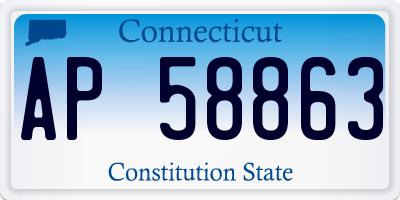 CT license plate AP58863