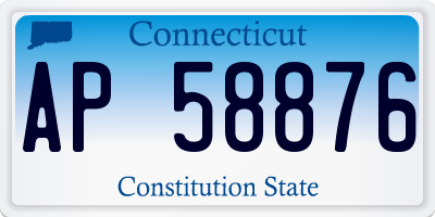CT license plate AP58876