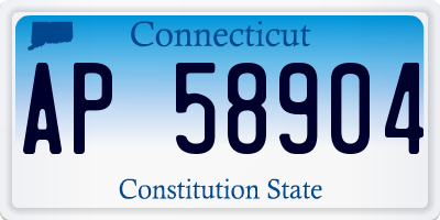 CT license plate AP58904