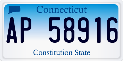 CT license plate AP58916