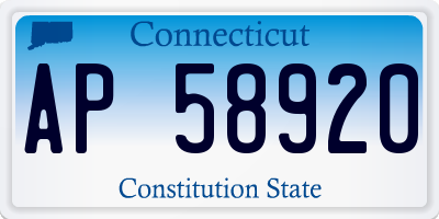 CT license plate AP58920