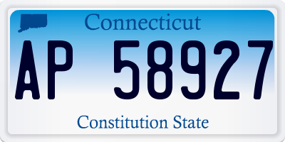 CT license plate AP58927
