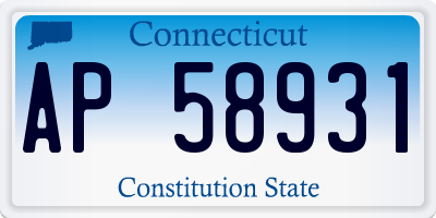 CT license plate AP58931