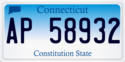 CT license plate AP58932