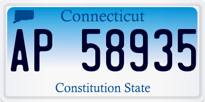 CT license plate AP58935