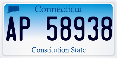 CT license plate AP58938