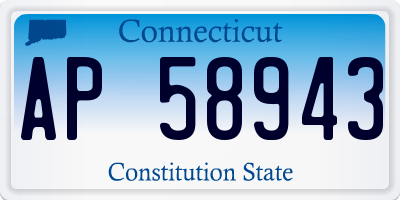 CT license plate AP58943