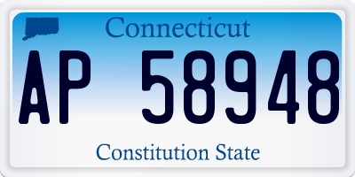 CT license plate AP58948
