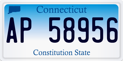 CT license plate AP58956