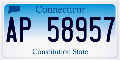CT license plate AP58957
