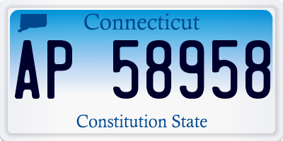 CT license plate AP58958