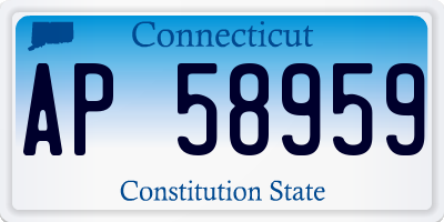 CT license plate AP58959