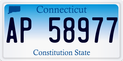 CT license plate AP58977
