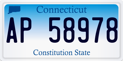 CT license plate AP58978