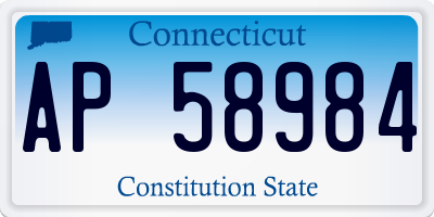 CT license plate AP58984