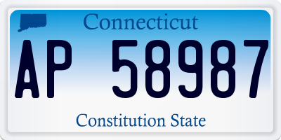 CT license plate AP58987