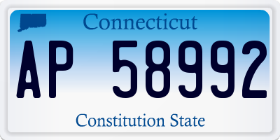 CT license plate AP58992