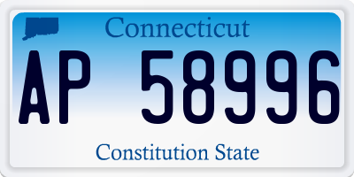 CT license plate AP58996