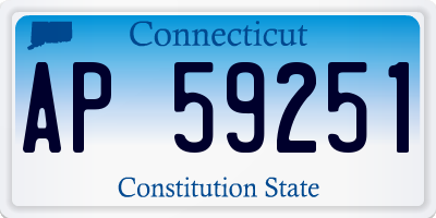 CT license plate AP59251