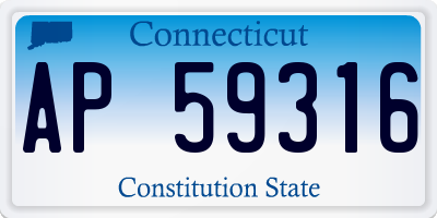 CT license plate AP59316
