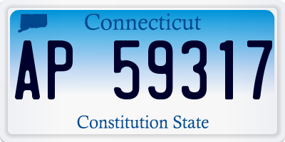 CT license plate AP59317