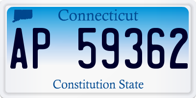CT license plate AP59362