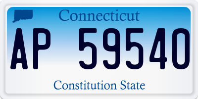 CT license plate AP59540