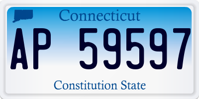 CT license plate AP59597