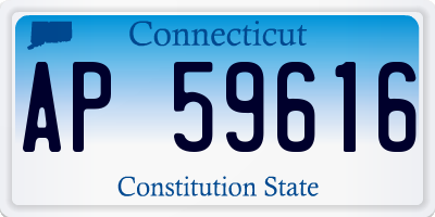 CT license plate AP59616