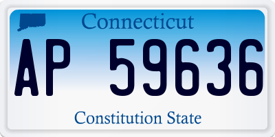 CT license plate AP59636