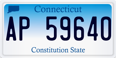 CT license plate AP59640