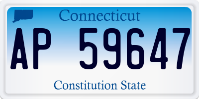 CT license plate AP59647