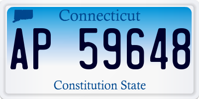 CT license plate AP59648